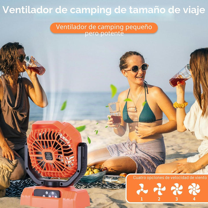AVV Ventilador Recargable Portátil para Camping de Alta Velocidad d...