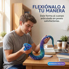 Modelo de serpiente impreso en 3D de gran tamaño de 35.5 pulgadas con dientes móviles y articulaciones flexibles, figura de reptil, alivio del estrés, regalo sorprendente y mágico (35.5