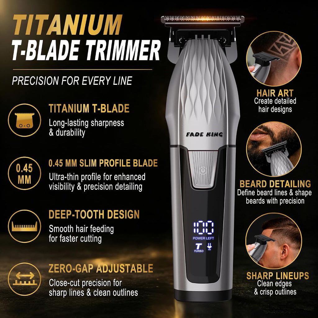 FADEKING Cortadora de pelo profesional para hombres, kit de aseo 3 en 1