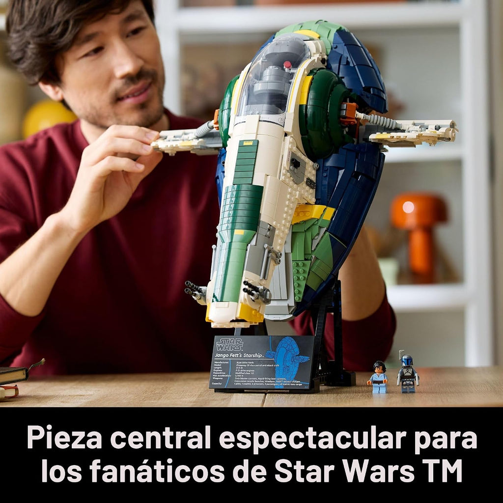 LEGO Star Wars Nave Estelar Clase Firespray de Jango Fett Set de Construcción para Adultos - Kit de Modelo Coleccionable El Ataque de los Clones y Decoración de Habitación - Idea de Regalo DIY para