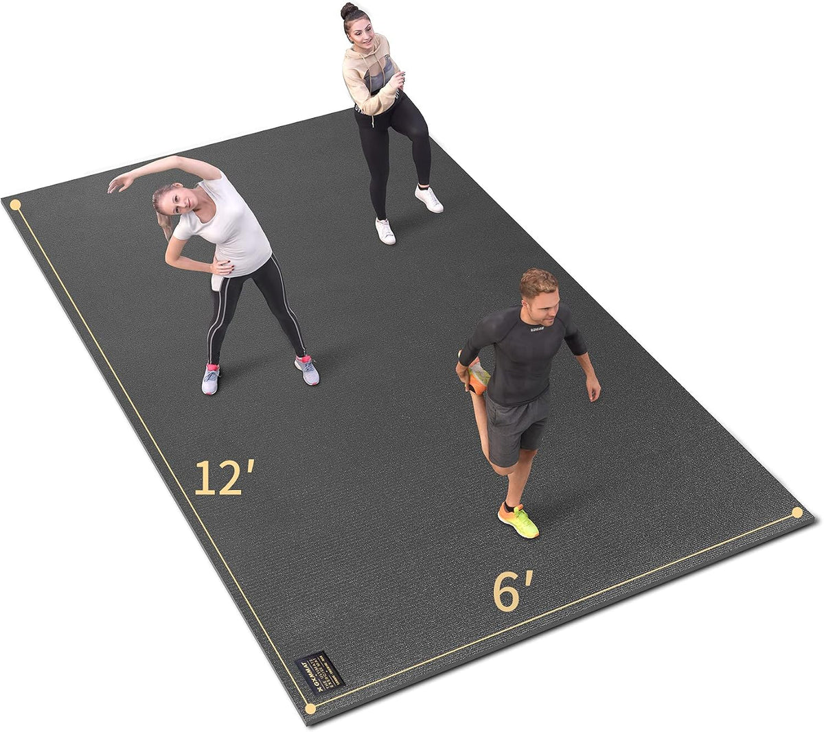 GXMMAT Esterilla de Ejercicio Extra Grande 16'x6'/12'x6'/10'x6'/8'x6' (7mm)