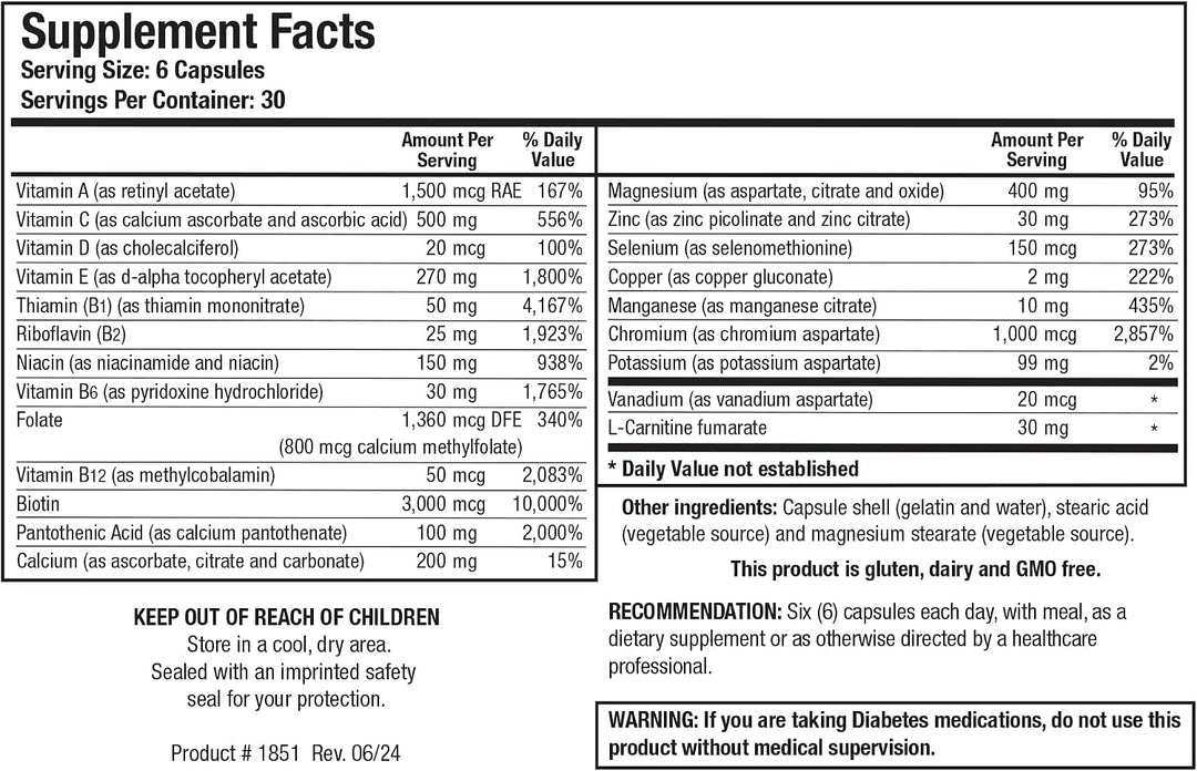 Biotics Research GlucoBalance - Suplemento de cromo, vanadio, L car...