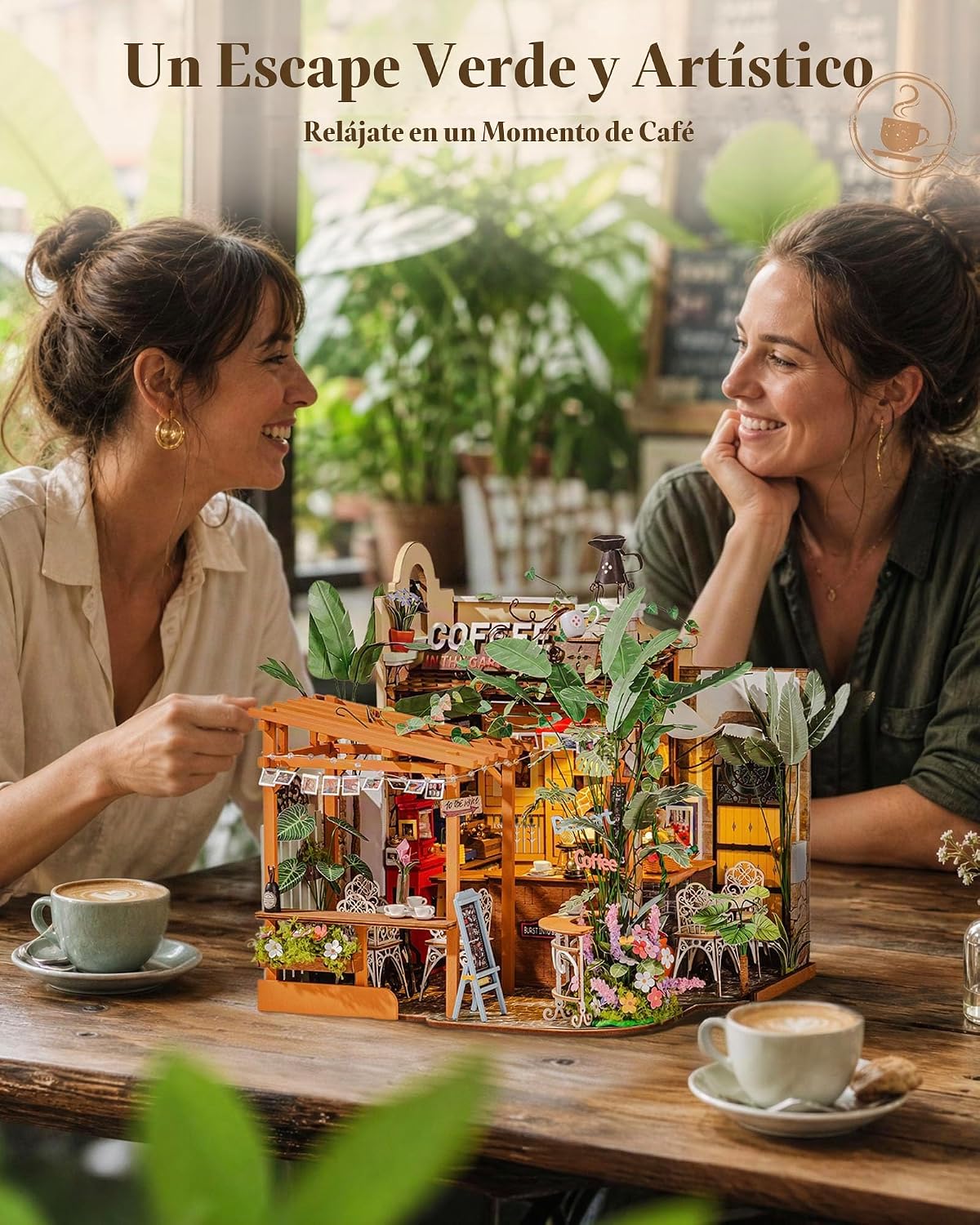 Rolife Kit de cafetería en miniatura de bricolaje para adultos-Leafree Café