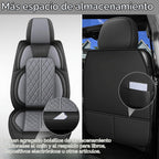 Funda de asiento de automóvil ajuste personalizado para Dodge Ram 1500 2500 3500 2002-2026, juego de fundas de asiento de piel sintética compatible con cojines de cabina regular Crew Quad (negro y gris, asiento delantero)