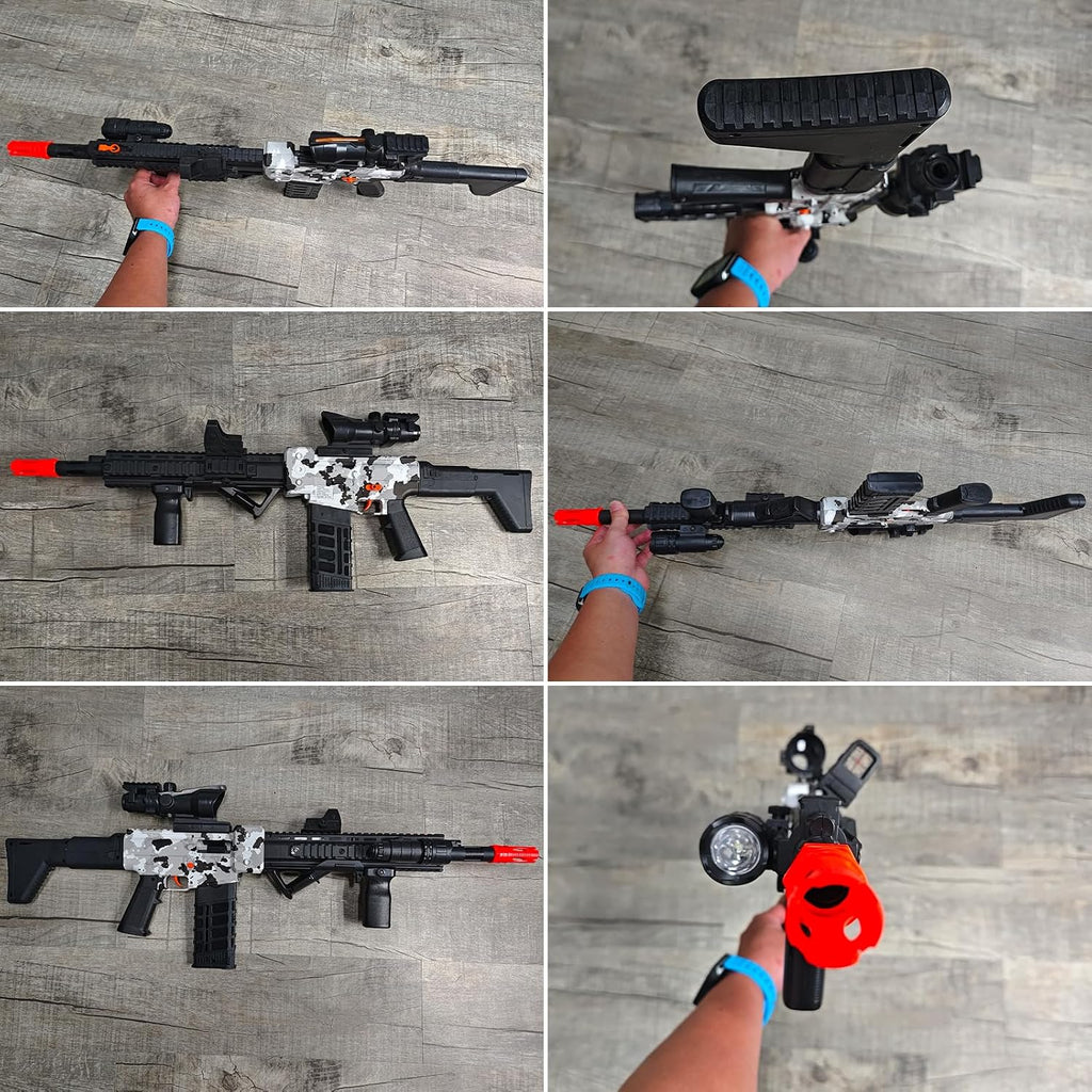Pistola de juguete realista para pistolas Nerf, dardos de espuma, con alcance de 120 balas suaves, 3 revistas, ametralladoras eléctricas semiautomáticas para niños de 8 a 12 años, regalos de cumpleaños para niños y adultos