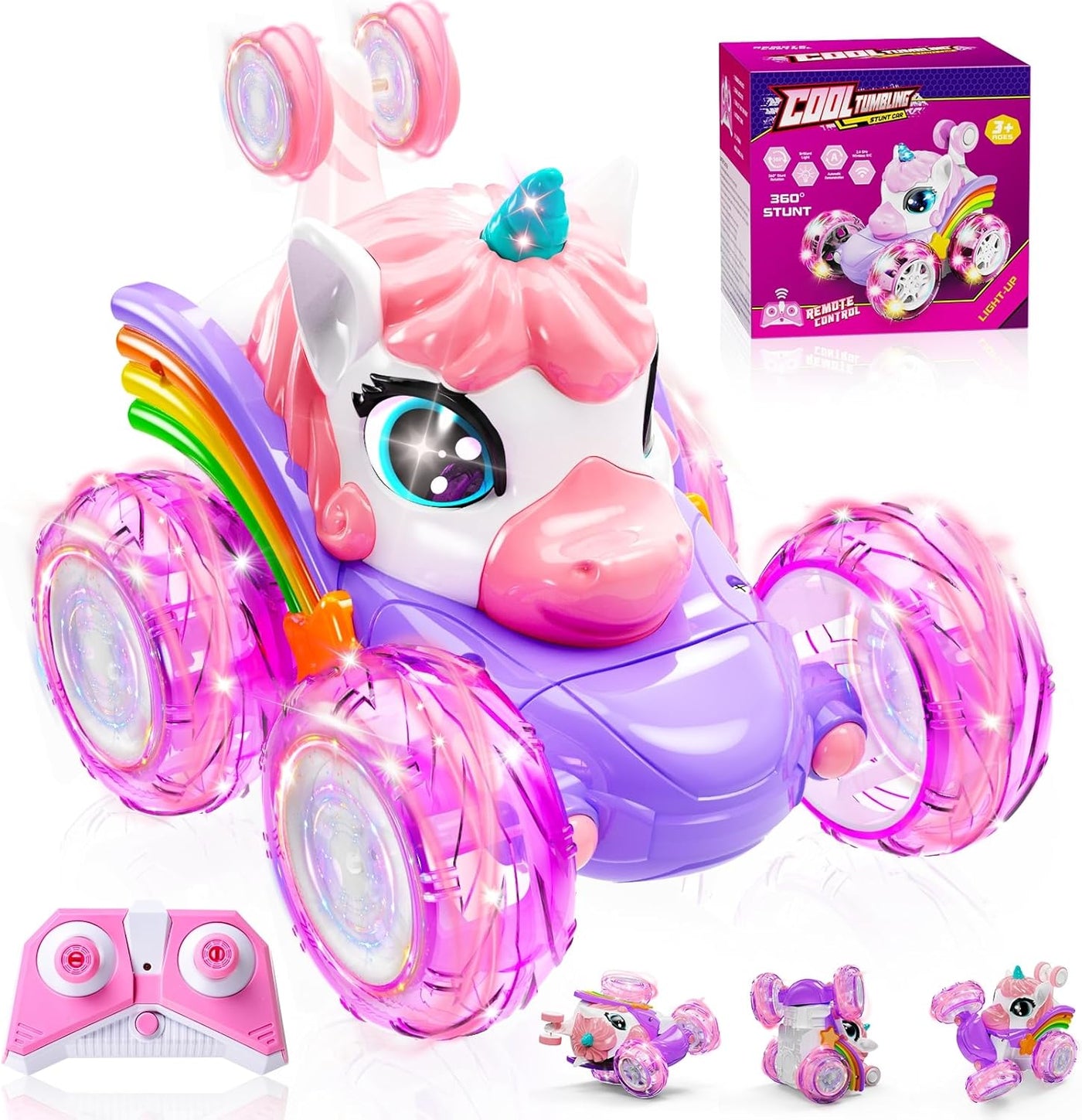 Auto de control remoto de unicornio para niñas auto