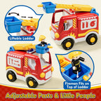 Lehoo Castle Auto a control remoto para niños pequeños, Policía y Camión de Bomberos