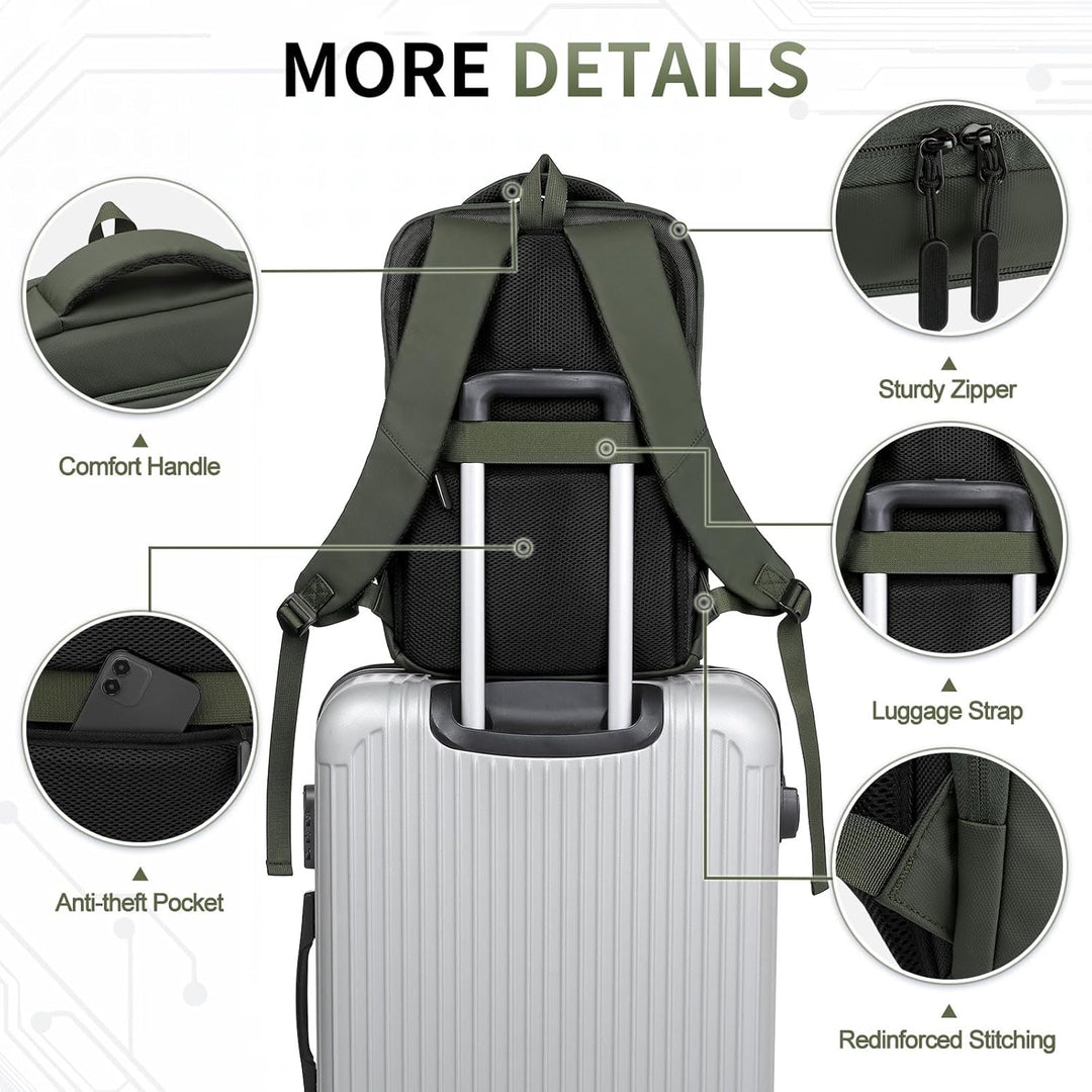 SUIKIHUM Mochila delgada a prueba de golpes para laptop para hombre...