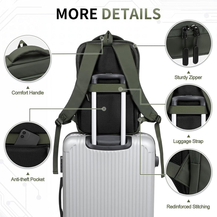 SUIKIHUM Mochila delgada a prueba de golpes para laptop para hombre...