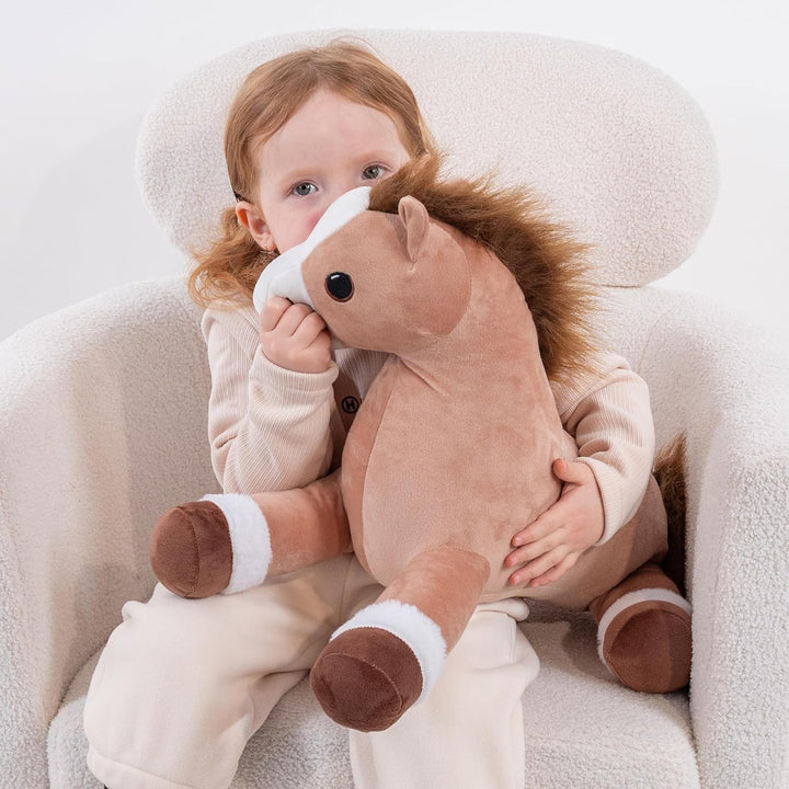 Jrystar Animales de peluche de caballo pesado, peluche grande de ca...