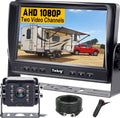 Cámara de respaldo Yakry para RV Plug and Play - Sin retrasos de 7 pulgadas HD 1080P con visión nocturna IR de 2 canales - Cámara de visión trasera impermeable para camión, remolque, autocaravana