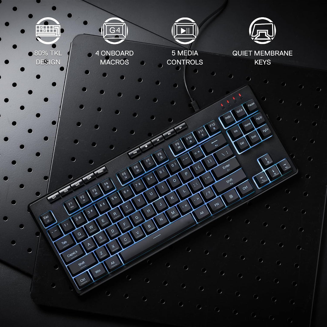 Redragon K516 Shiva TKL Teclado de membrana RGB con cable para jueg...