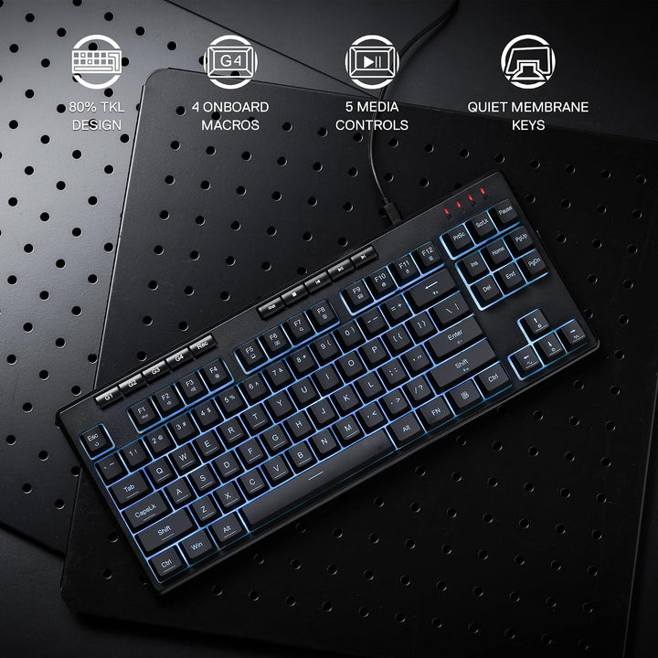 Redragon K516 Shiva TKL Teclado de membrana RGB con cable para jueg...