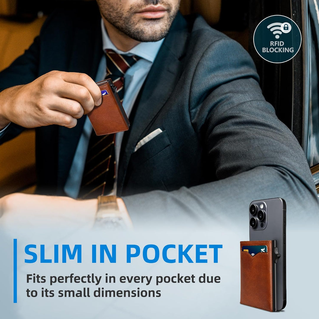 miyozi Cartera para Hombres, con Bolsillo para Efectivo, 2 Ventanas...