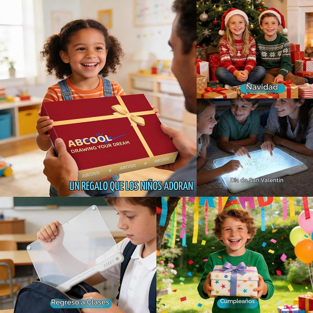 Tablero de dibujo LED de 17 pulgadas para niños, regalo de cumpleaños para