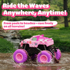 Threeking 1:16 Camión monstruo RC rosa impermeable Juguetes