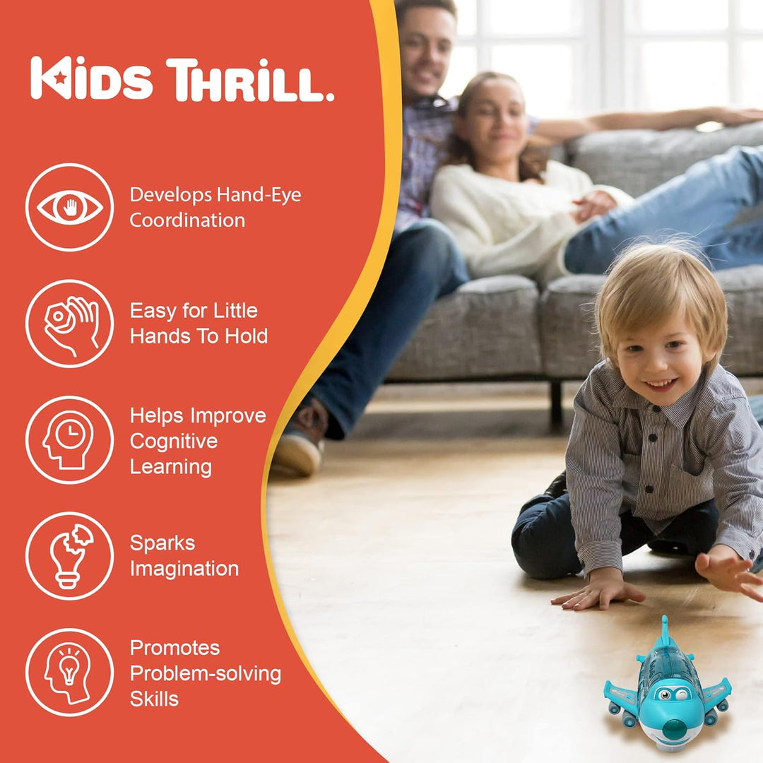 Kidsthrill Juguete de avión para niños con tecnología Bump &amp; Go...