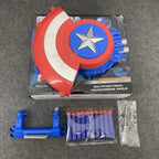Escudo de tiro Captain Dart y 20 dardos, juguete de pistola Nerf para niños, niños pequeños, regalo de pistola de juguete para cesta de Pascua, edad de 3 a 12 años, cumpleaños, fiesta