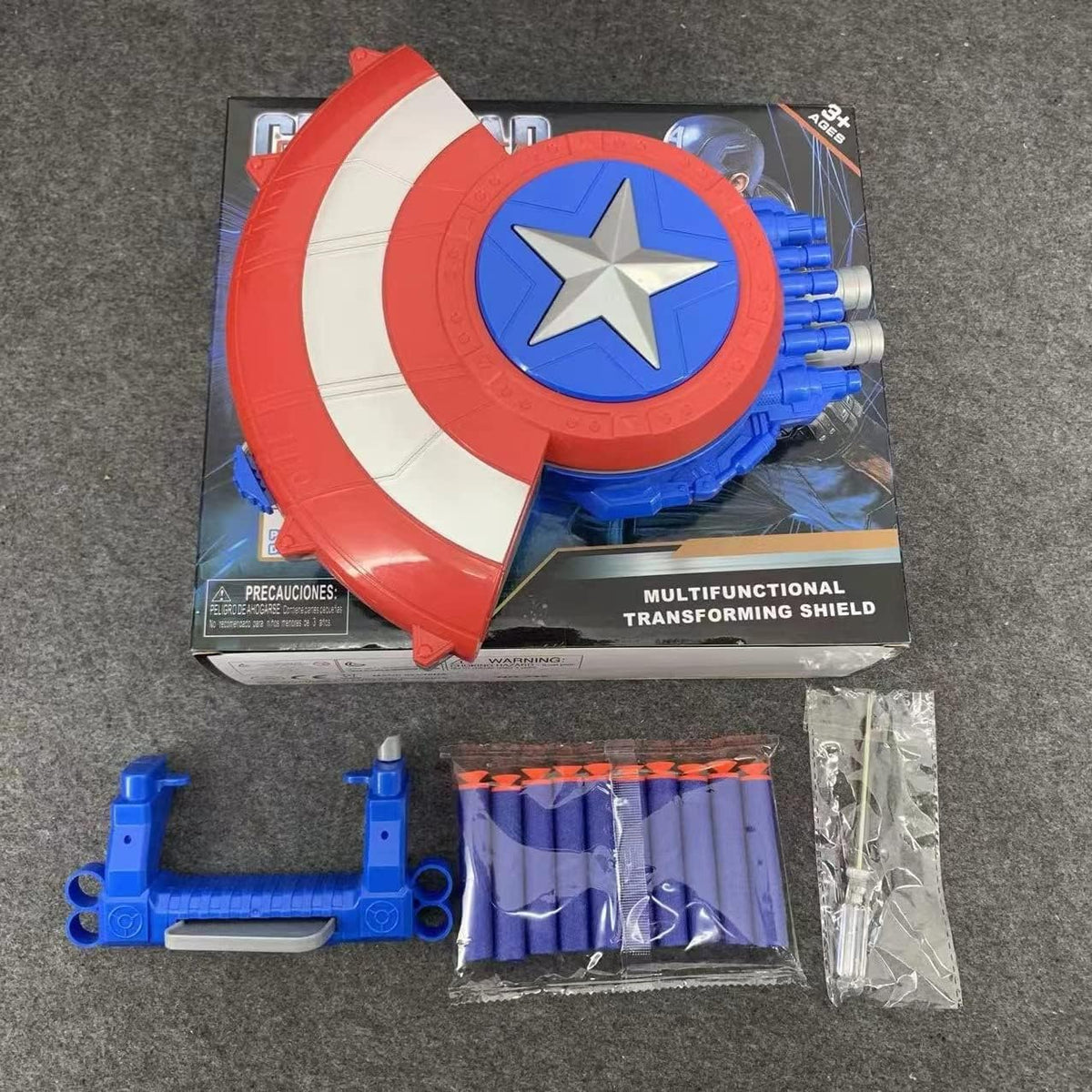 Escudo de tiro Captain Dart y 20 dardos, juguete de pistola Nerf para niños, niños pequeños, regalo de pistola de juguete para cesta de Pascua, edad de 3 a 12 años, cumpleaños, fiesta