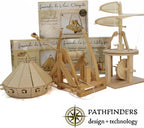 Modelo de máquina voladora de Leonardo da Vinci Pathfinders, juego con modelo de madera
