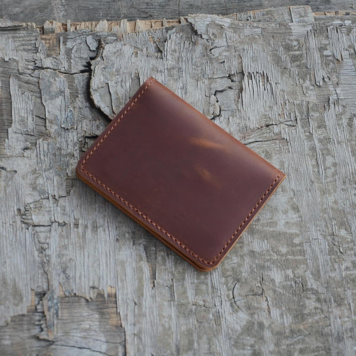 JJNUSA Billetera de cuero minimalista hecha a mano para hombres env...