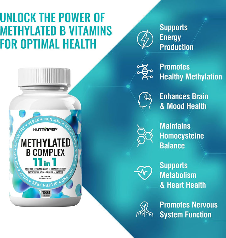 NutraPep Vitaminas del complejo B metilado \u2013 Complejo multivit...