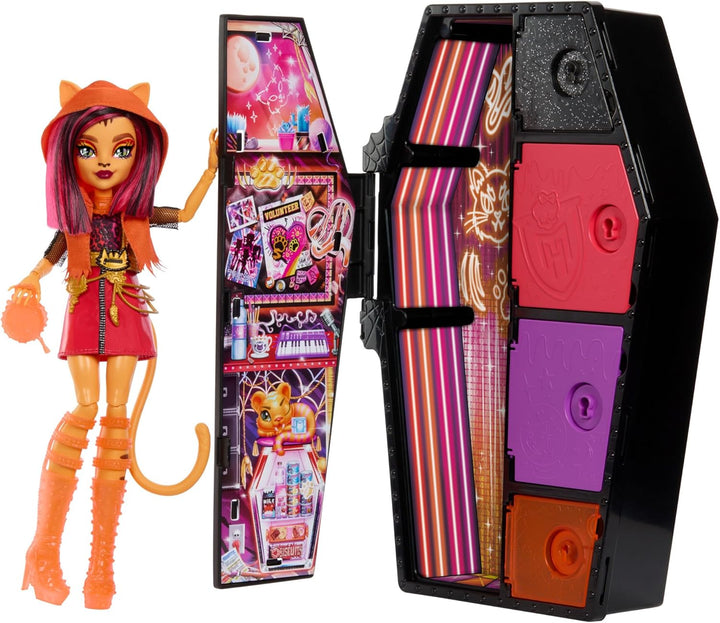 Muñeca Monster High Skulltimate Secrets Neon Frights Toralei Stripe...