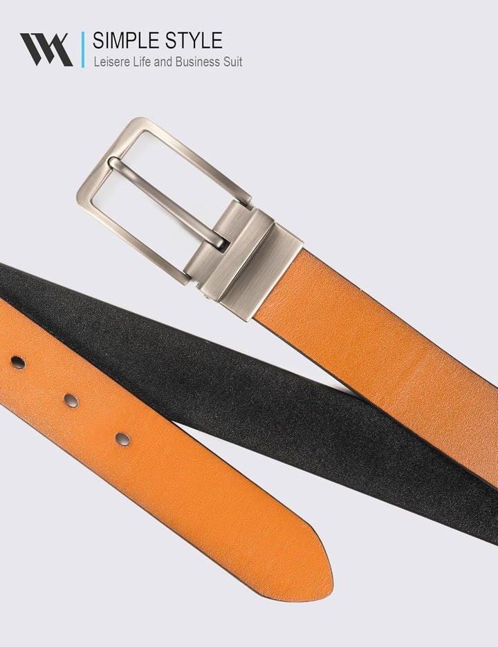 WOLFANT Cinturón de cuero reversible dos en uno, cinturón casual 10...