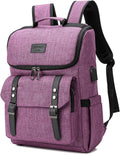 Mochila vintage para laptop con puerto de carga USB para mujeres y...