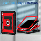 WESOROL Funda para iPad A16 de 11ª generación de 11 pulgadas (2025) iPad de 10.9 pulgadas (2022), funda i Pad A16 de grado militar, a prueba de golpes, con soporte para lápices, correa para el hombro, negro y rojo