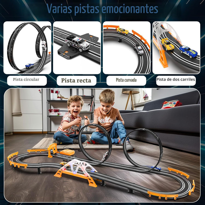Conjuntos de Pista de Carreras de Coches de Ranura para Niños, Pist...