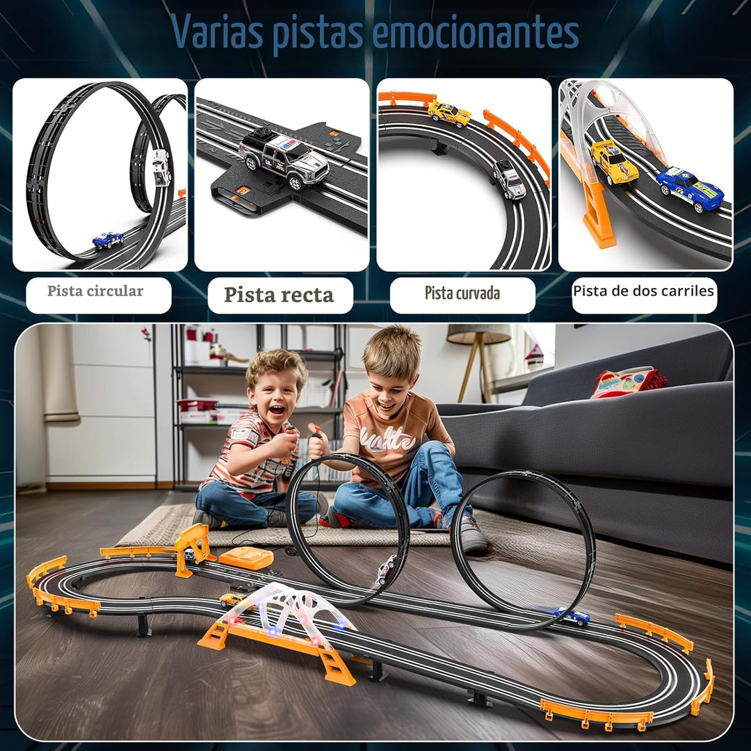 Conjuntos de Pista de Carreras de Coches de Ranura para Niños, Pist...