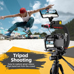 Zeadio Estabilizador de mano de video, kit de agarre de mango de cámara todo en uno con luz de video LED regulable, micrófono, soporte para teléfono, adaptador de cámara de acción para cine, vlogging, YouTube, TikTok, etc