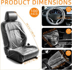 Paquete de 250 fundas desechables para asiento de automóvil, juego de protectores de asiento de plástico transparente para automóviles, incluye volante, selector de engranajes y fundas para