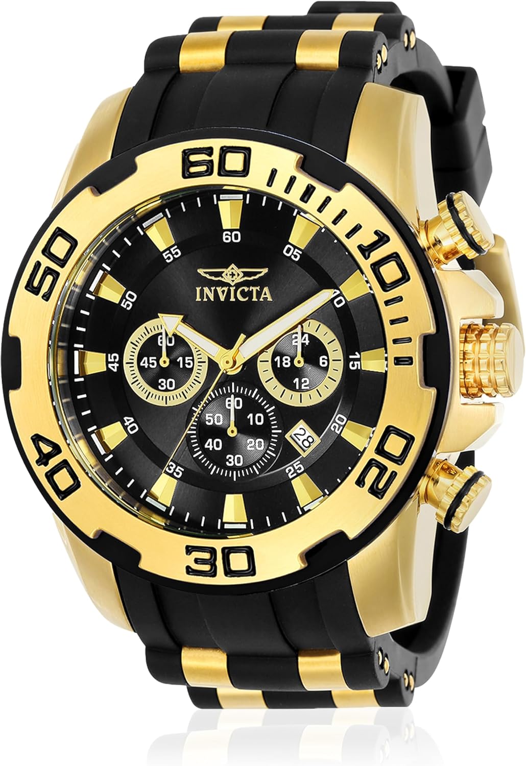 Invicta 22340 22341 22343 22344 22346 Pro Diver Reloj de cuarzo negro con pantalla analógica para hombre