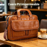Taygeer Bolsa de cuero para laptop para hombre, maletín de negocios...