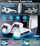 PS5\/Slim\/Pro Stand and Cooling Station with LED Controller Chargi...