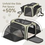 Petsfit Transportador de gatos mediano doble expandible para gatos y perros pequeños