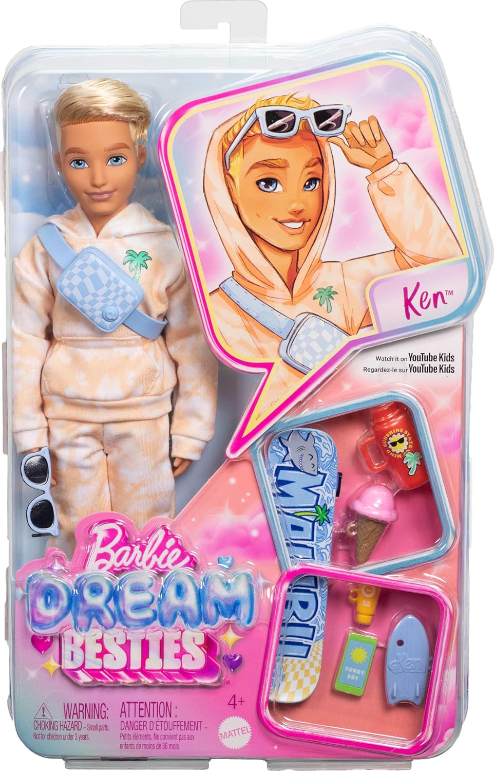 Muñeca Barbie Dream Besties y Accesorios, Muñeca Ken Posable de Mod...