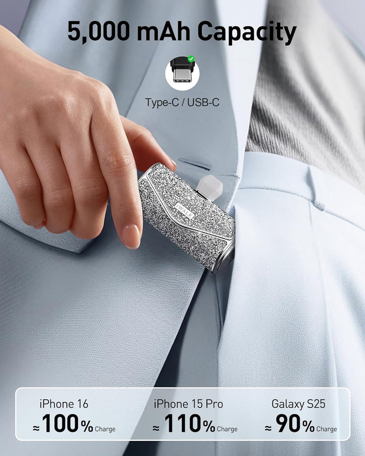 iWALK - Cargador portátil brillante mejorado de 22.5W, batería exte...