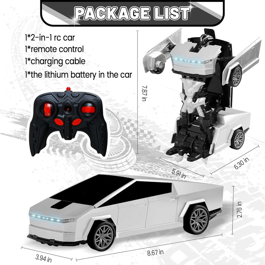 SANGQAOFU Coche de Control Remoto Juguetes Coches Transformadores I...