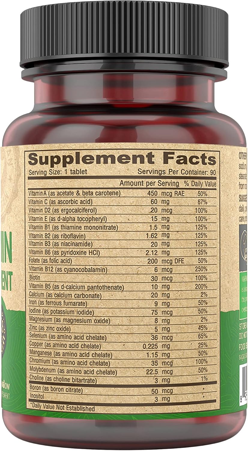 DEVA Multivitamínico vegano para mujeres y hombres con hierro, vita...