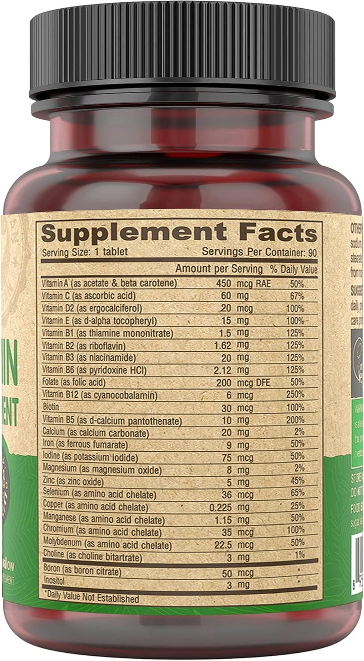 DEVA Multivitamínico vegano para mujeres y hombres con hierro, vita...