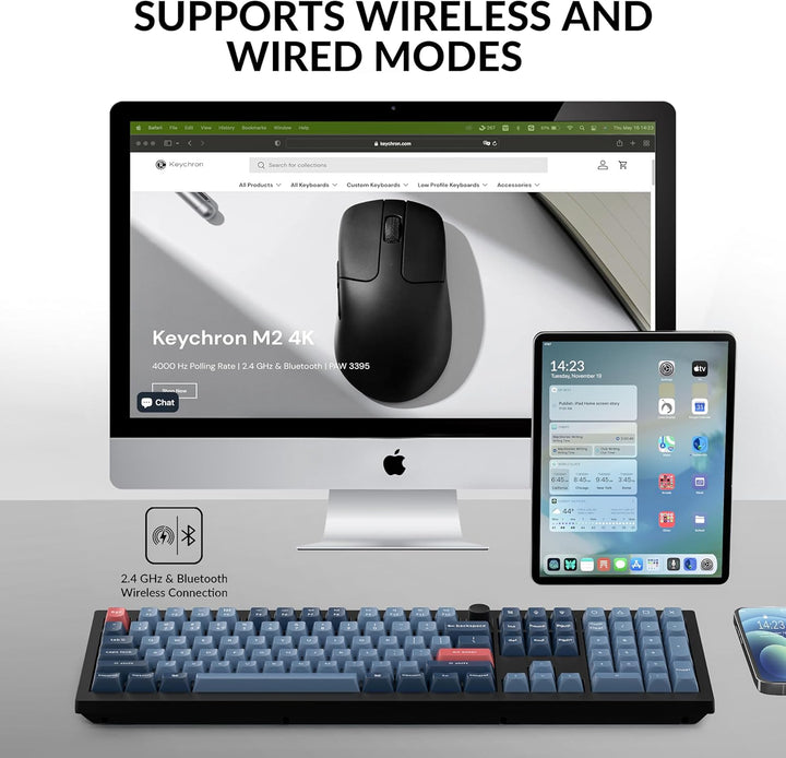 Keychron V6 Max Teclado Mecánico Inalámbrico Personalizable, 2.4 GH...