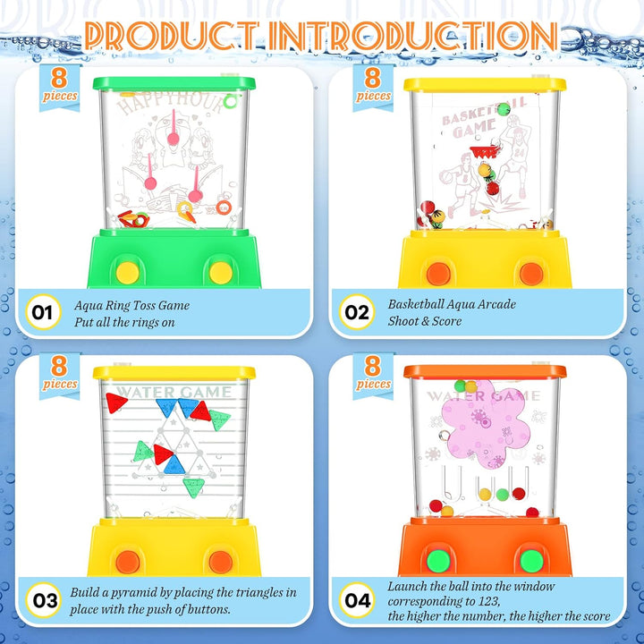 Lewtemi 32 anillos de agua de mano, juego de agua, arcade, mini ani...