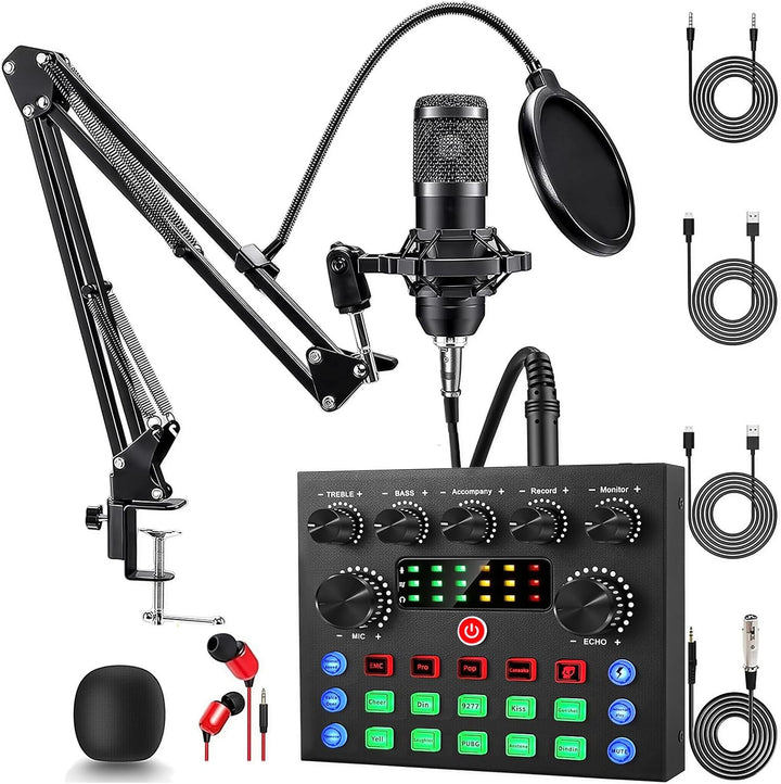 ALSO GO Paquete de Equipo de Podcast, Paquete de Micrófono para Pod...