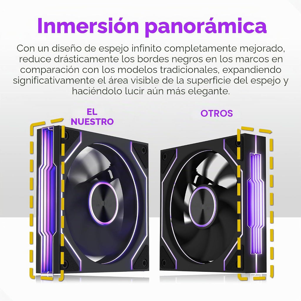 MUSETEX Y6 Funda de PC, 7 ventiladores, 16.73 pulgadasD x 10.83 pulgadasW x 15.67 pulgadasH