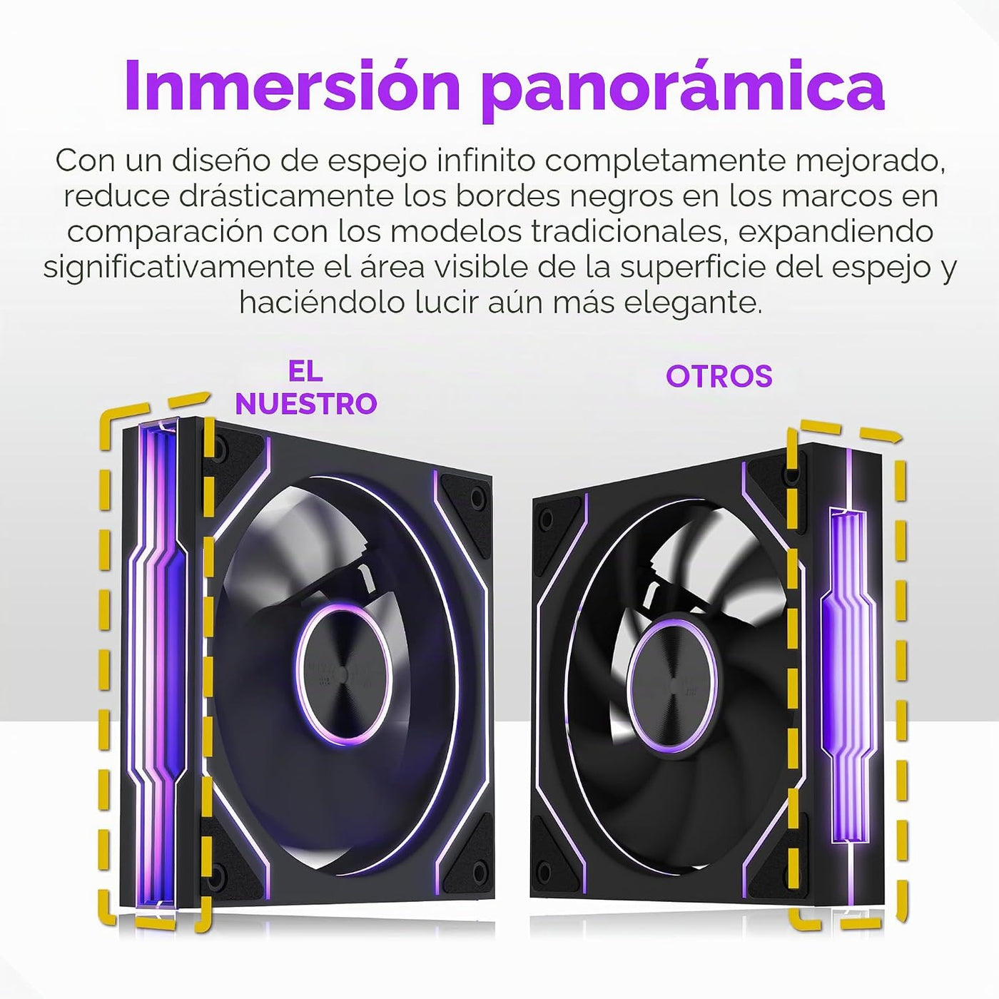 MUSETEX Y6 Funda de PC, 7 ventiladores Infinity Mirror PWM ARGB pre...