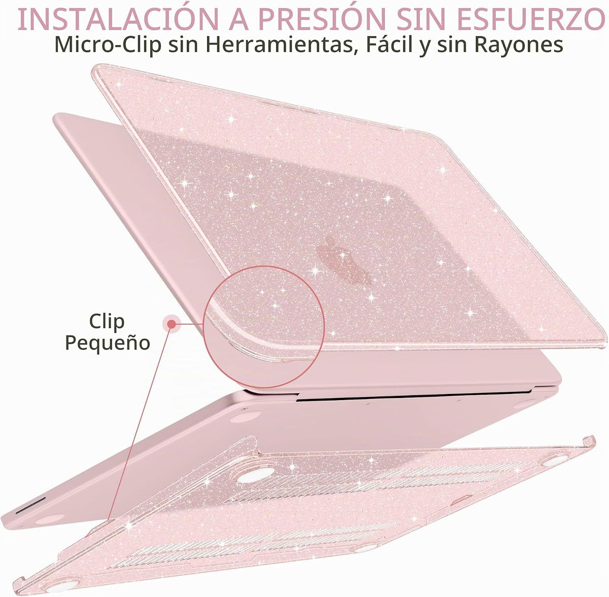 MEEgoodo Funda con purpurina para MacBook Neo de 13 pulgadas versió...