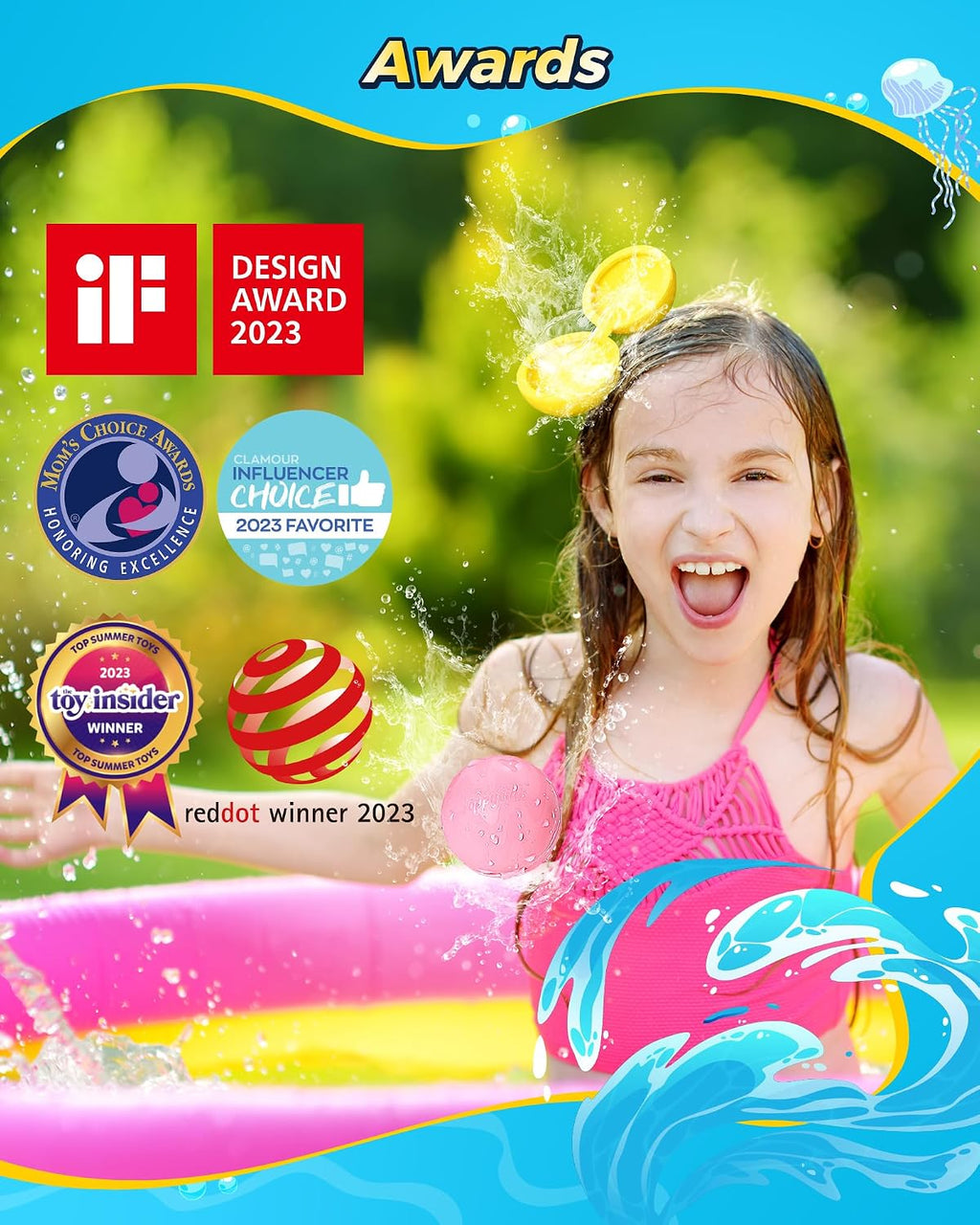 Globos de agua reutilizables, 18 unidades, juguetes de agua de verano para piscina, playa y exteriores, bombas de agua recargables autosellantes para niños de 3 a 14 años, bolas magnéticas para niños, juegos y actividades divertidos
